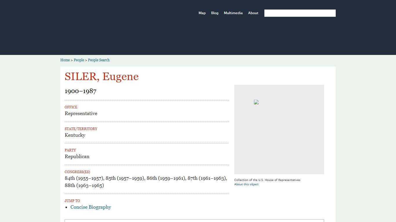 SILER, Eugene US House of Representatives: History, Art & Archives